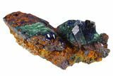 Azurite Crystals with Malachite - Morocco #129092-2